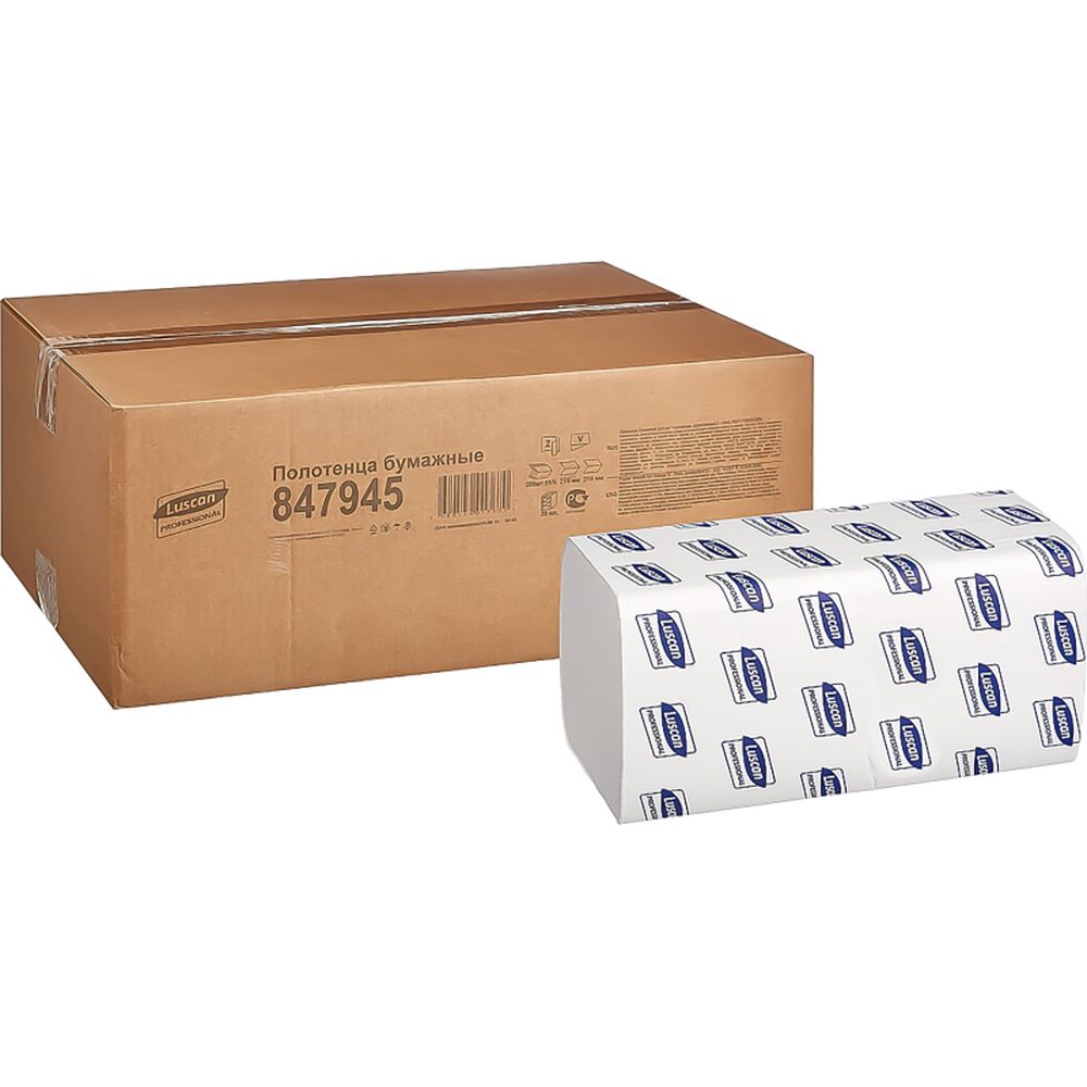 Полотенца бумажные для диспенсеров Luscan Professional Vслож2 слбелвтор200л20пач/уп
