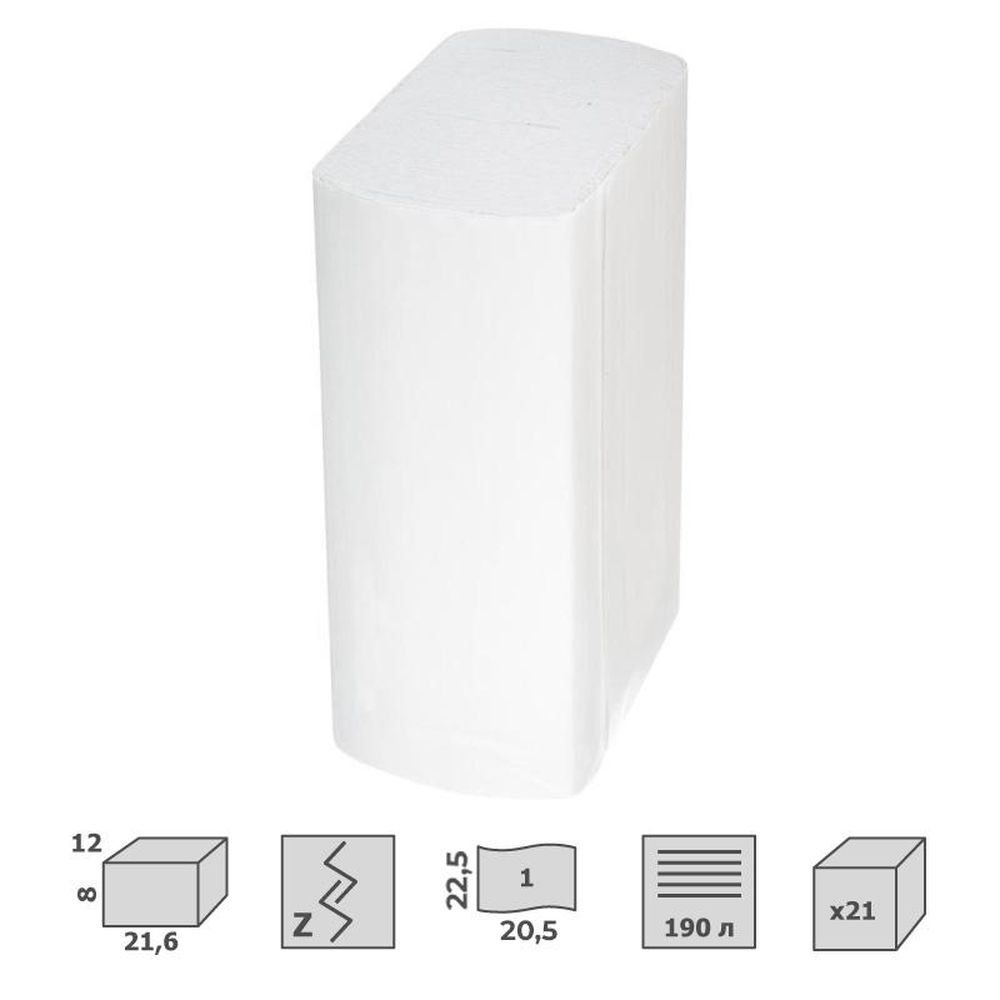 Полотенца бумажные для диспенсеров Luscan Professional Zсл1слвт190л21пач/уп