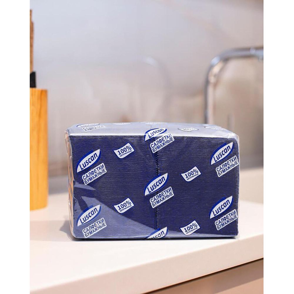 Салфетки бумажные Luscan Profi Pack 1сл 24х24синие 400шт/уп