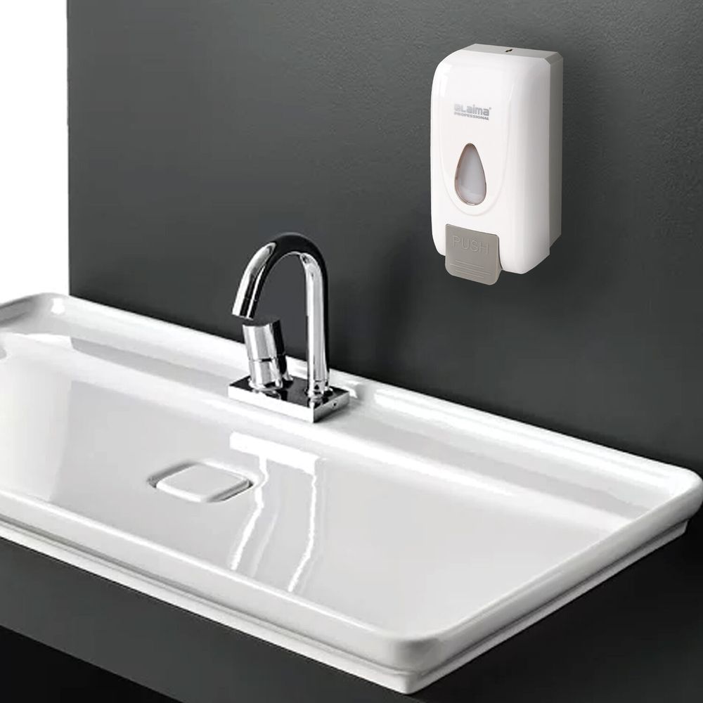 Дозатор для жидкого мыла LAIMA PROFESSIONAL ECONOMY, НАЛИВНОЙ, 1 л, ABS-пластик, белый,