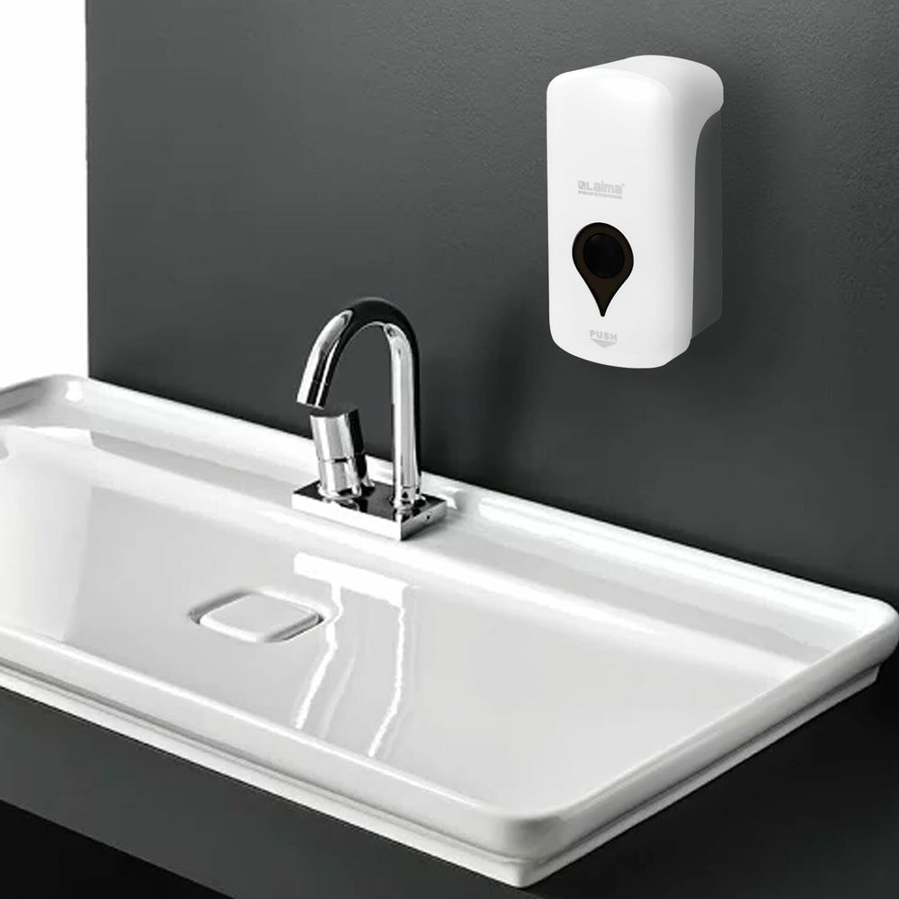 Дозатор для жидкого мыла ULTRA LAIMA PROFESSIONAL, НАЛИВНОЙ, 1 л, белый, ABS-пластик