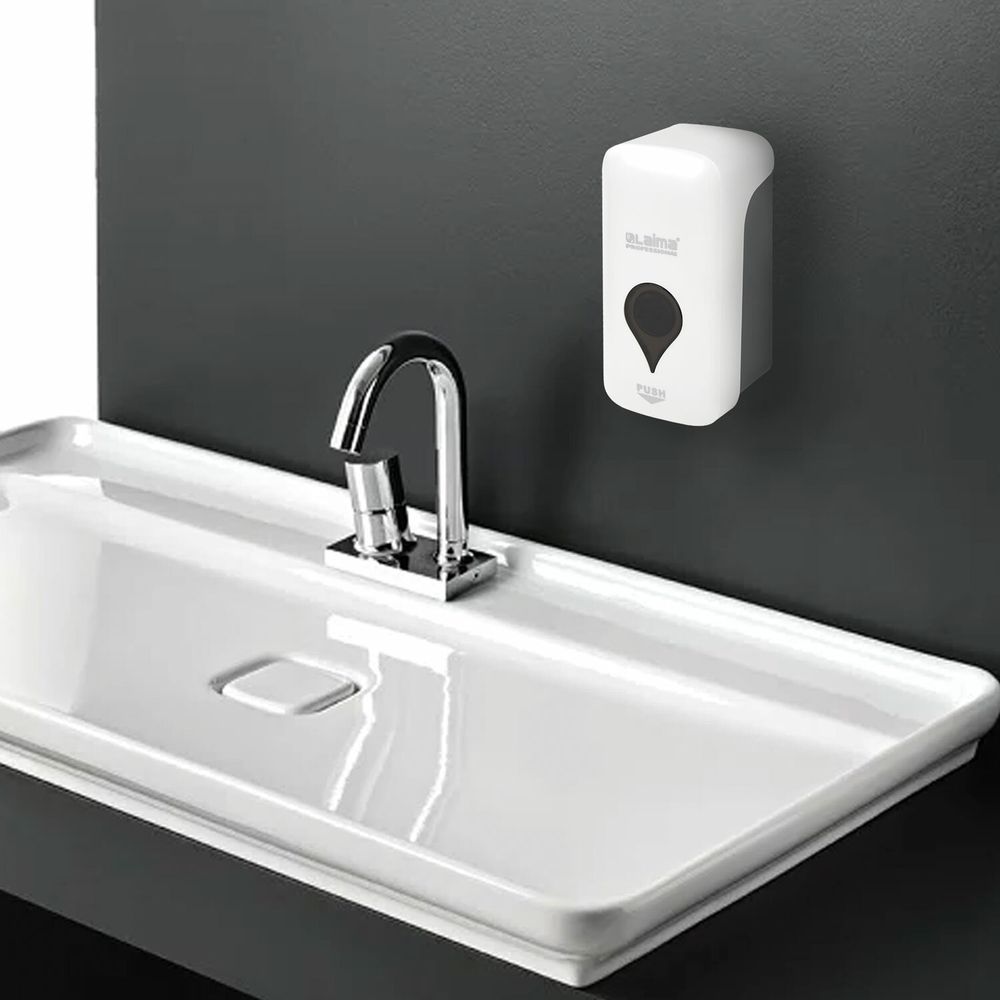 Дозатор для мыла-пены ULTRA LAIMA PROFESSIONAL, НАЛИВНОЙ, 0,5 л, белый, ABS-пластик