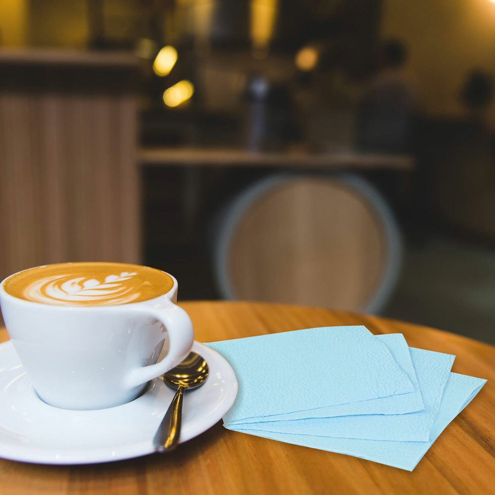 Салфетки бумажные 250 штук, 24х24 см, LAIMA, синие (пастельный цвет), 100% целлюлоза