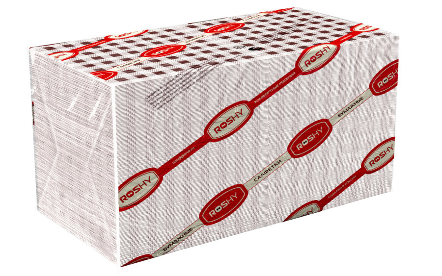 Салфетки  бумажные Ros-hy, ф.24, 1сл., 400 л., шотландка шоколад