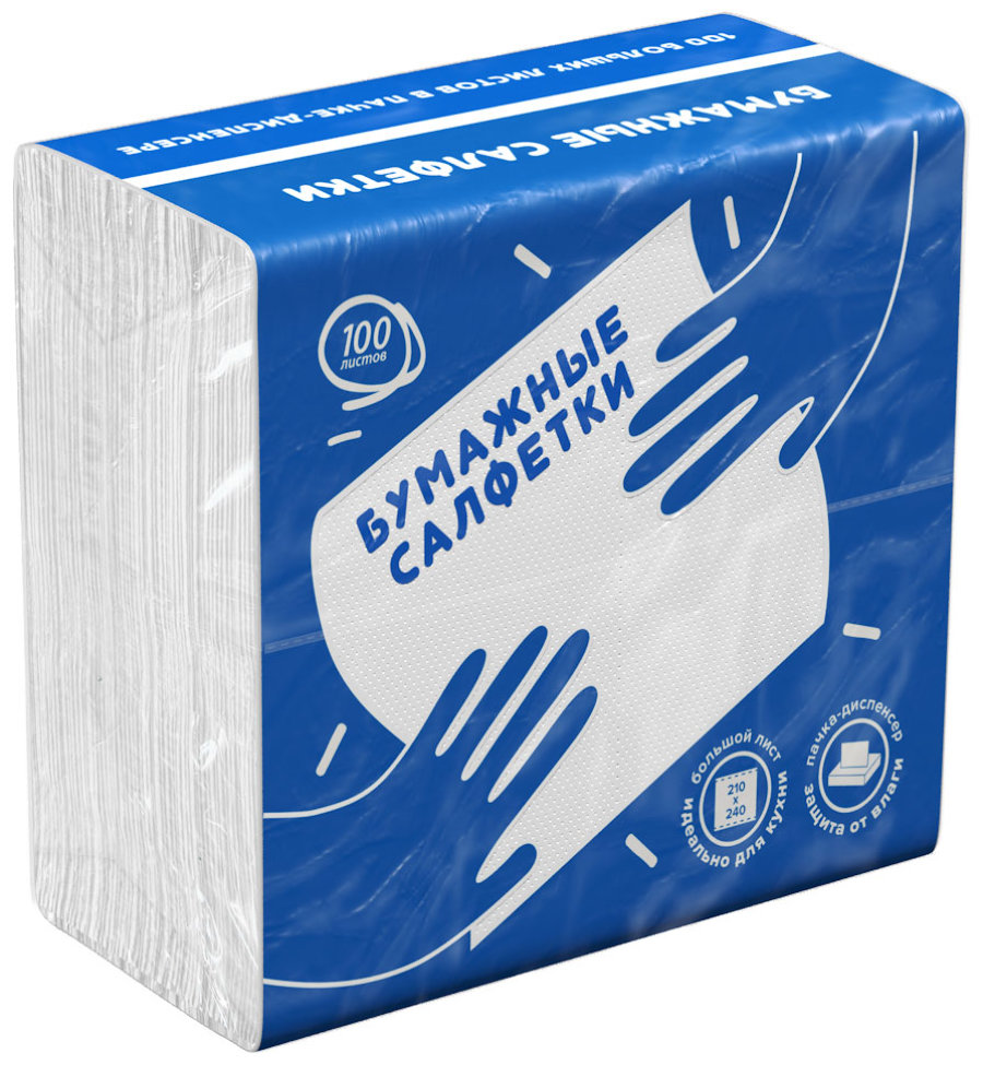 Салфетки Non-stop 1 сл. 100л. Белые                      