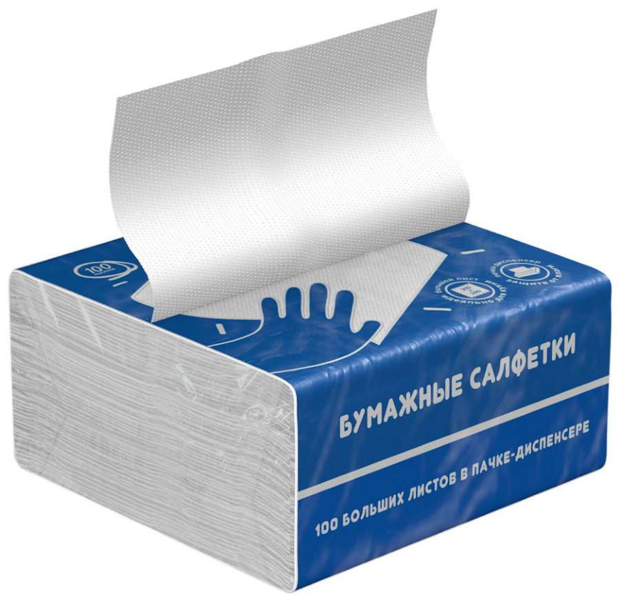 Салфетки Non-stop 1 сл. 100л. Белые                      