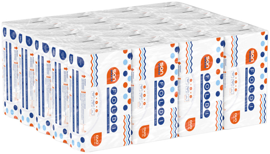 Полотенца бумажные «Санпремо Фолди», клапан, 2сл, 225х215ф, 190л.