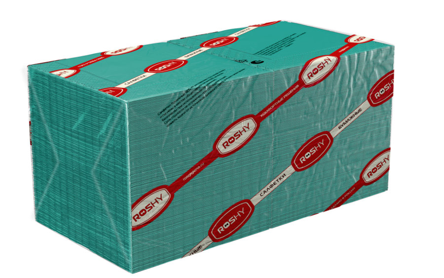 Салфетки  бумажные Ros-hy, ф.24, 1сл., 400 л., ЗЕЛЕНЫЕ