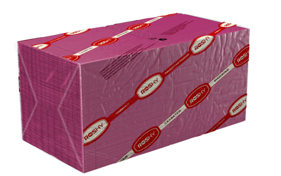 Салфетки  бумажные Ros-hy, ф.24, 1сл., 400 л., БОРДО