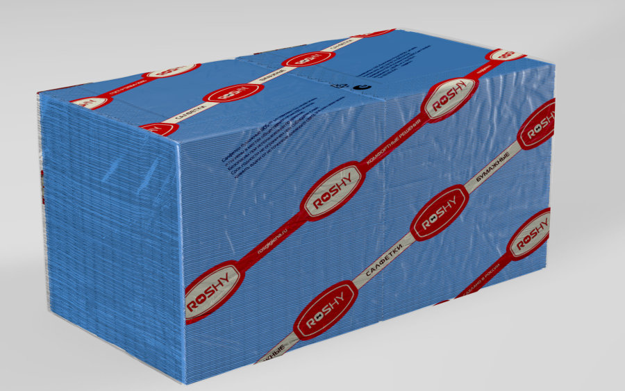 Салфетки  бумажные Ros-hy, ф.24, 1сл., 400 л., СИНИЕ