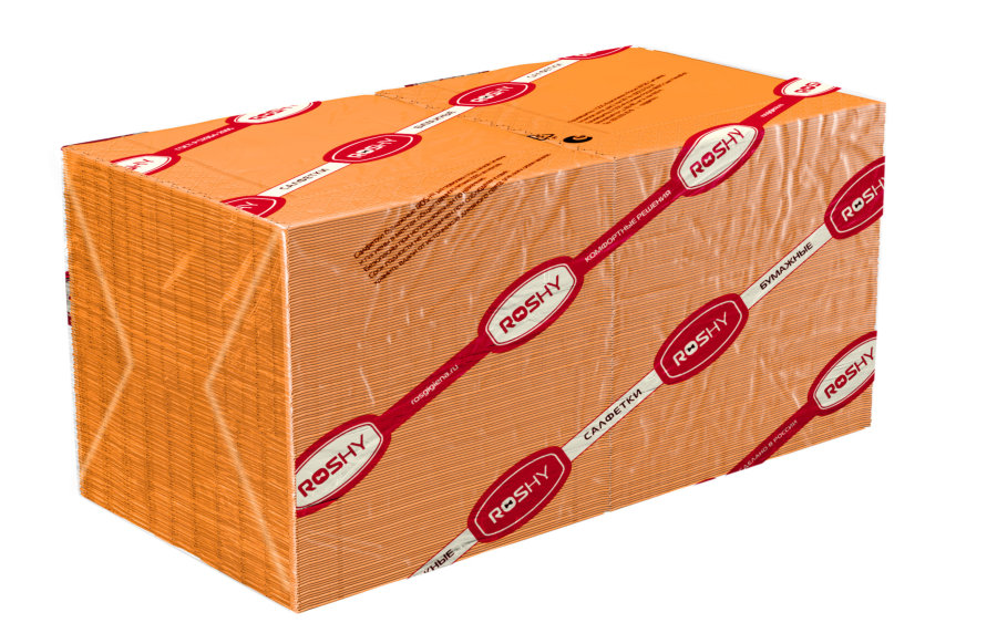 Салфетки  бумажные Ros-hy, ф.24, 1сл., 400 л., ОРАНЖ