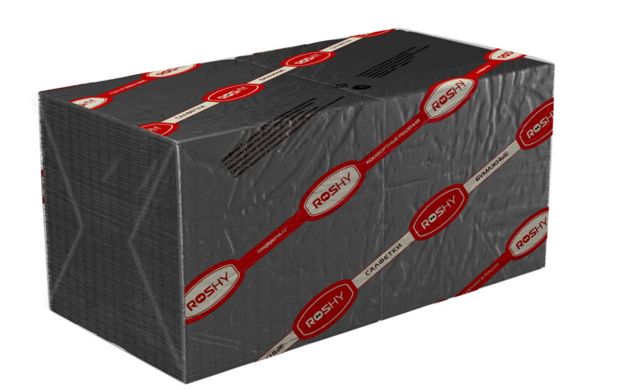 Салфетки  бумажные Ros-hy, ф.24, 1сл., 400 л., черные