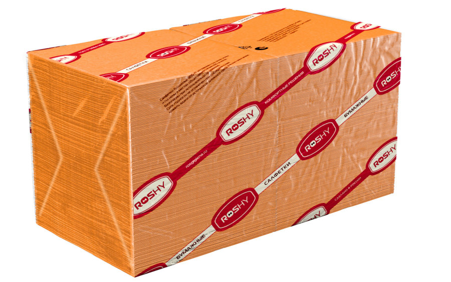 Салфетки  24х24 2-сл , 250шт. оранжевый