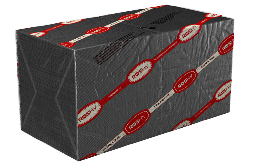 Салфетки  бумажные Ros-hy, ф.24, 2сл., 250 л., черные