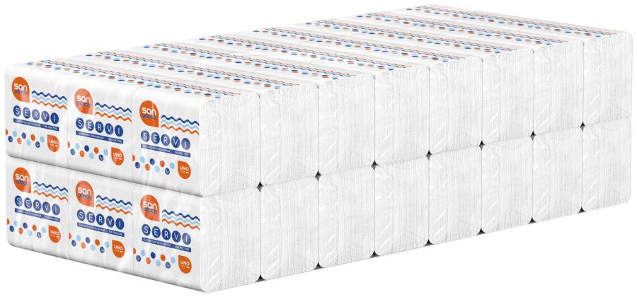 Салфетки бумажные "Санпремо Серви" белые, ф.24, 100 шт