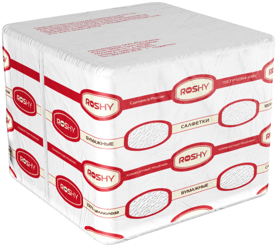 Салфетки  бумажные Ros-hy, ф.33, 2сл., 200 л., белые