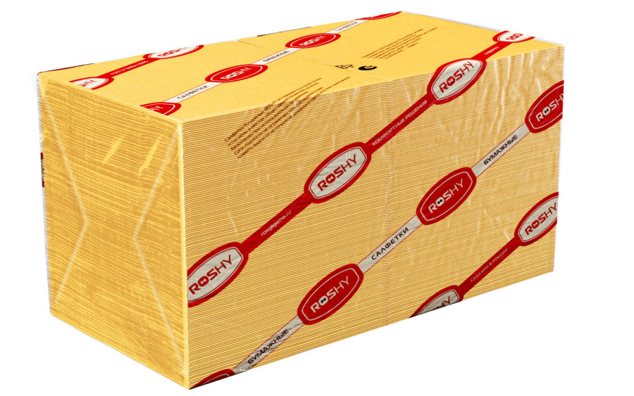 Салфетки  бумажные Ros-hy, ф.24, 2сл., 250 л., желтый