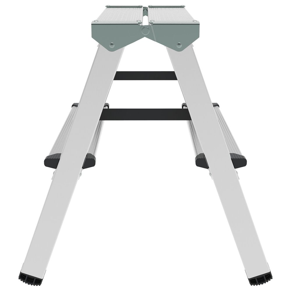 Стремянка алюминиевая двухсторонняя 2х2 ступени, высота площадки 0,43 м, до 150 кг, вес 1,8 кг, НОВАЯ ВЫСОТА