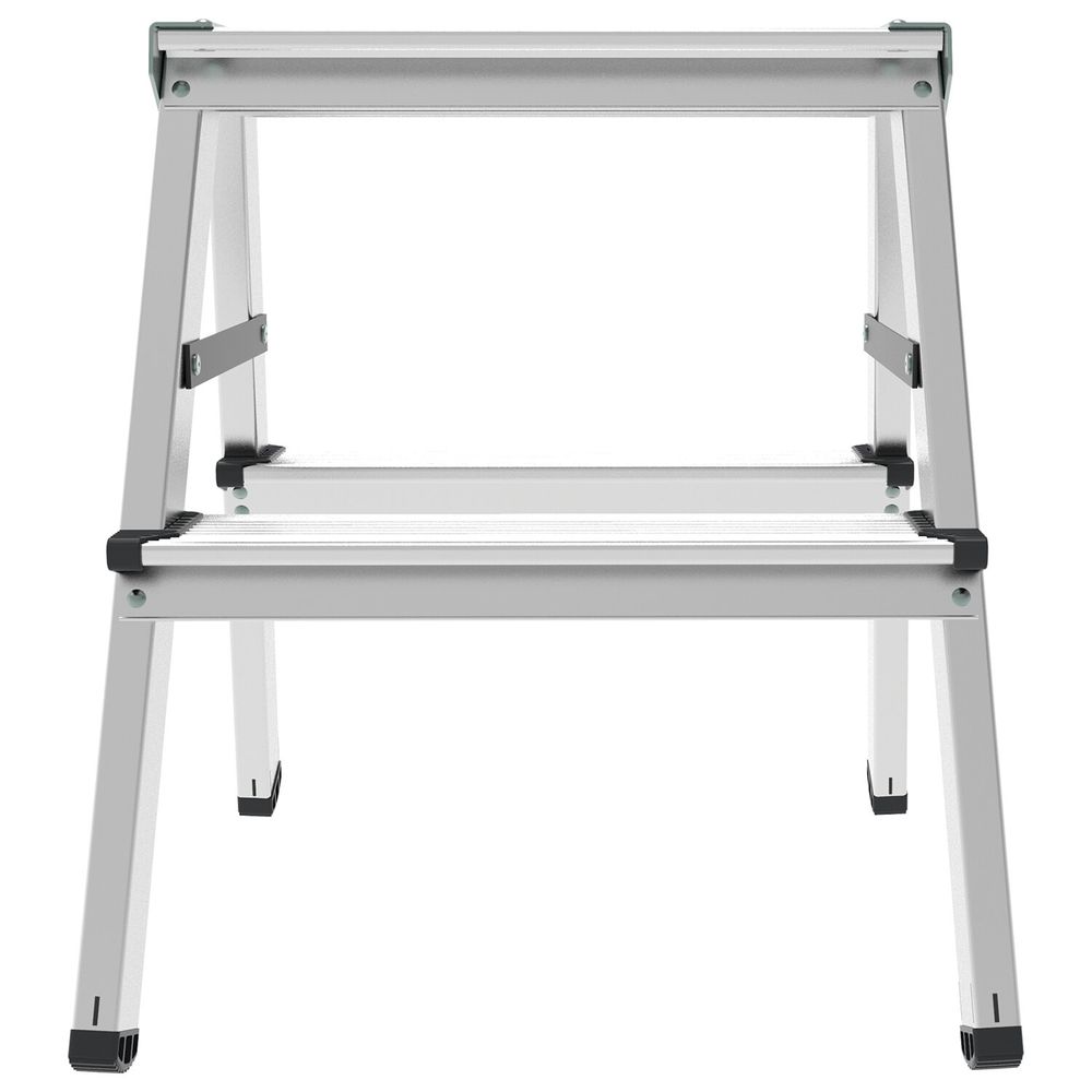 Стремянка алюминиевая двухсторонняя 2х2 ступени, высота площадки 0,43 м, до 150 кг, вес 1,8 кг, НОВАЯ ВЫСОТА