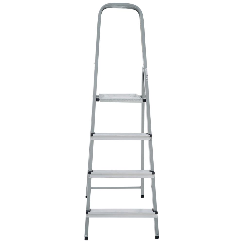 Стремянка сталь / алюминий 4 ступени, высота площадки 0,81м, дуга 0,6м, площадка 26х26см, до 150кг, вес 5,2кг НОВАЯ ВЫСОТА