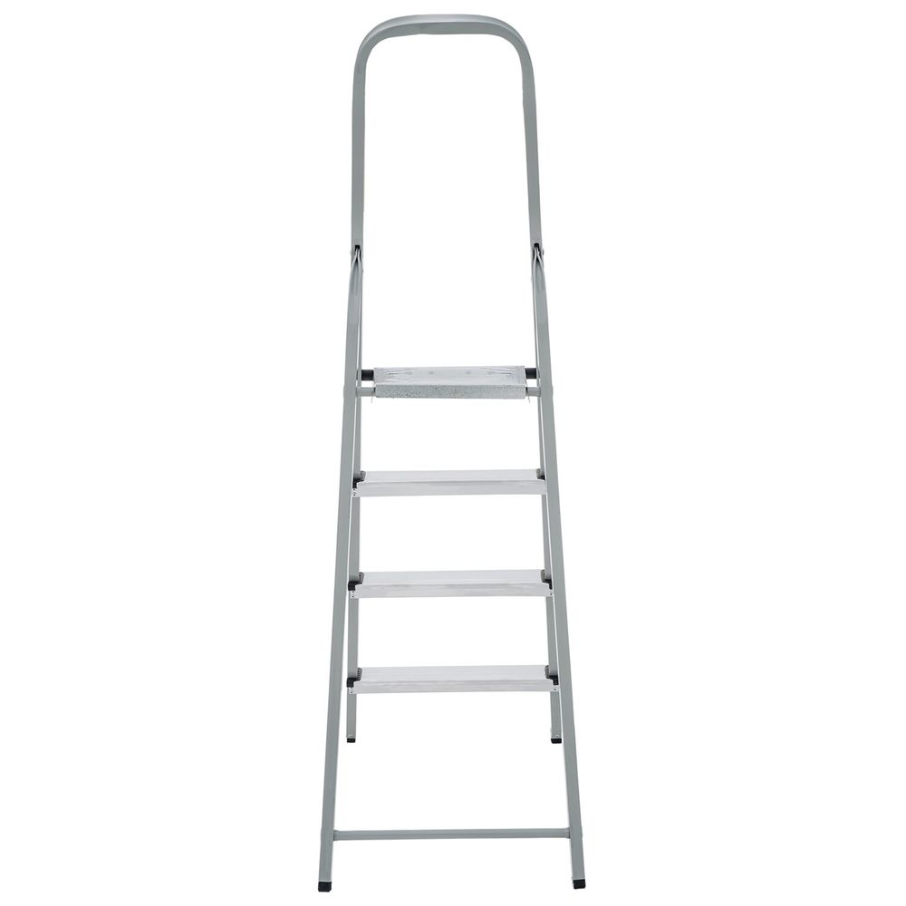 Стремянка сталь / алюминий 4 ступени, высота площадки 0,81м, дуга 0,6м, площадка 26х26см, до 150кг, вес 5,2кг НОВАЯ ВЫСОТА