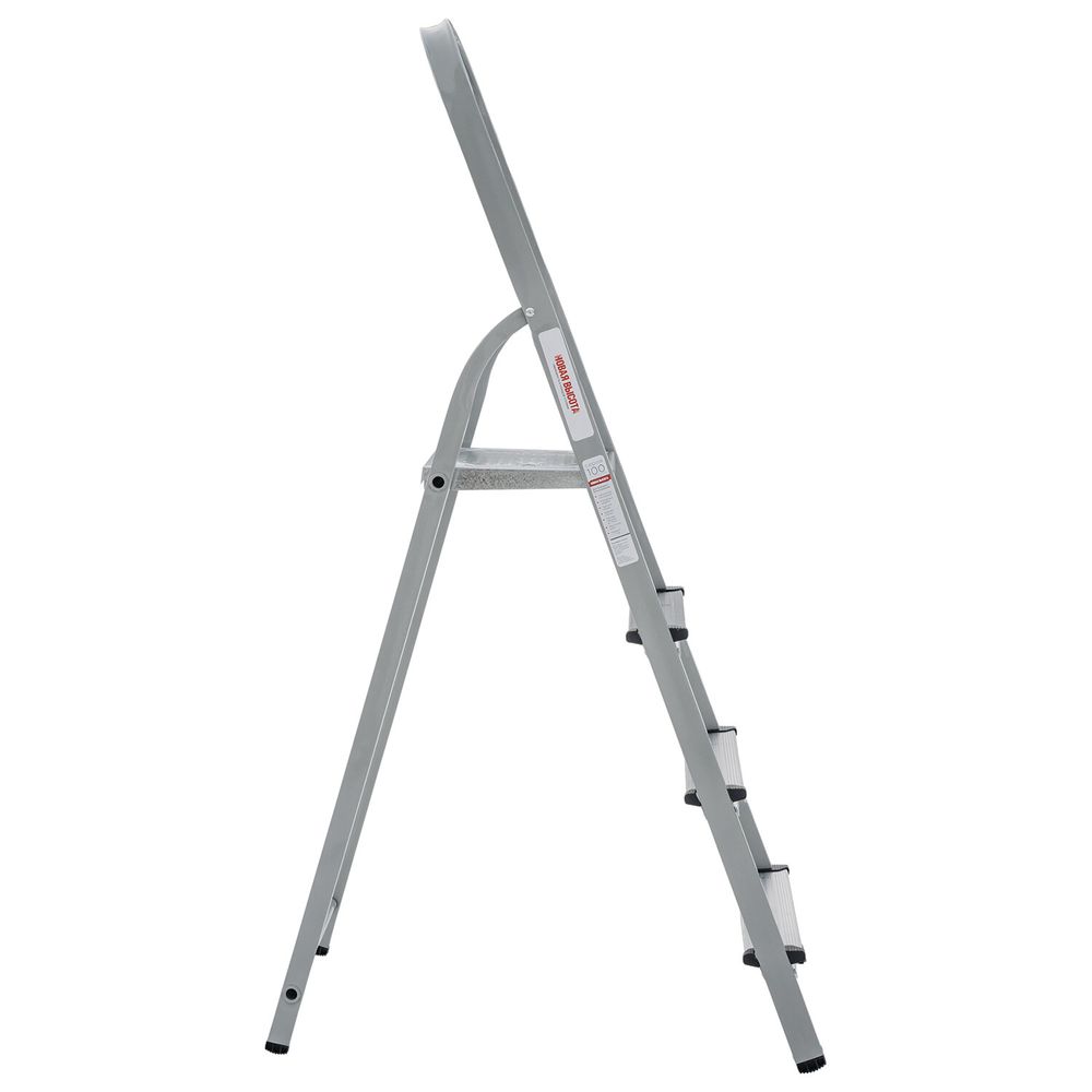 Стремянка сталь / алюминий 4 ступени, высота площадки 0,81м, дуга 0,6м, площадка 26х26см, до 150кг, вес 5,2кг НОВАЯ ВЫСОТА