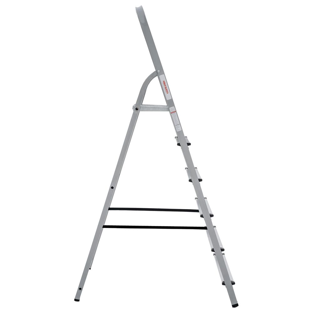 Стремянка сталь / алюминий 6 ступени, высота площадки 1,25м, дуга 0,6м, площадка 26х26см, нагрузка 150кг, вес 7кг НОВАЯ ВЫСОТА