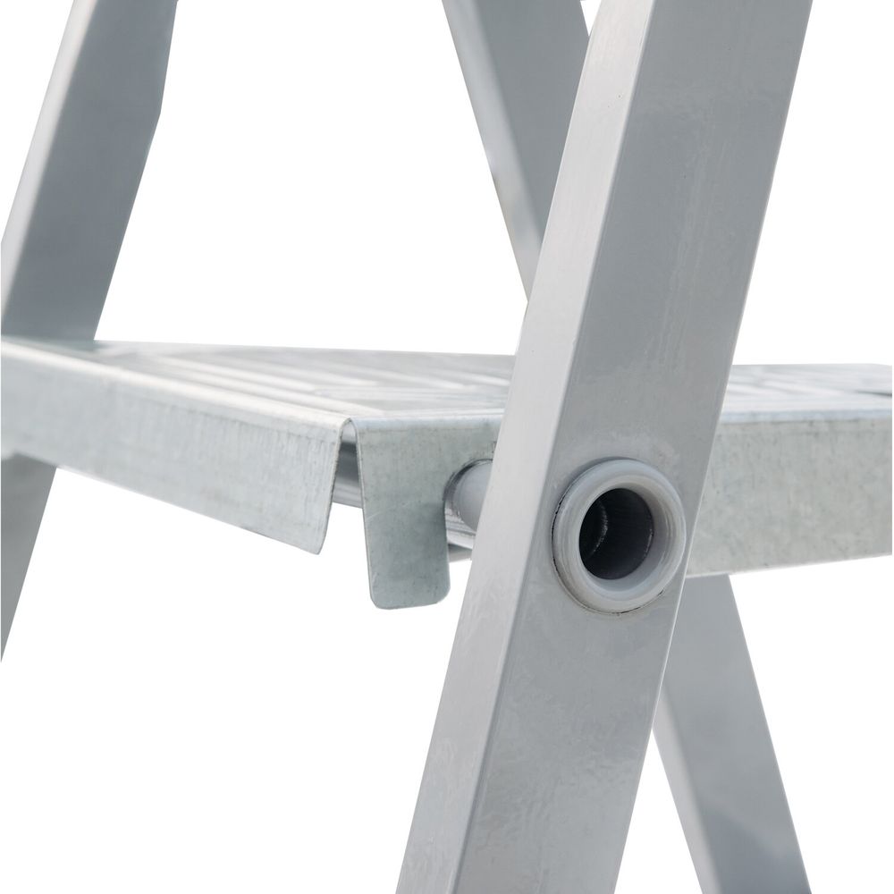 Стремянка сталь / алюминий 6 ступени, высота площадки 1,25м, дуга 0,6м, площадка 26х26см, нагрузка 150кг, вес 7кг НОВАЯ ВЫСОТА