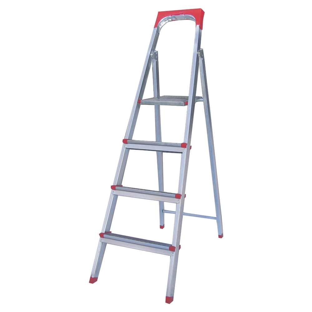 Стремянка стальная 4 ступени, верхняя площадка 86 см, до 150 кг, облегченная, вес 6,3 кг