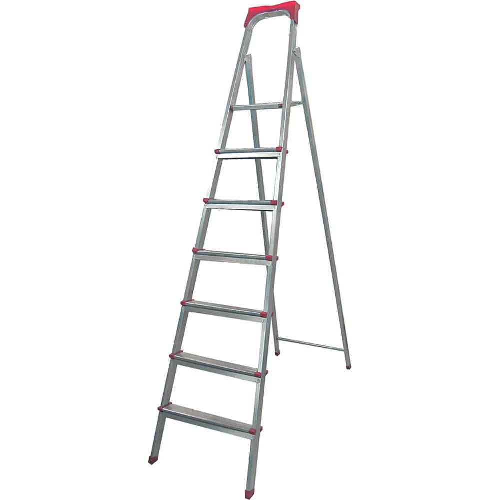 Стремянка стальная 7 ступеней, верхняя площадка 1,55 м, до 150 кг, облегченная, вес 8,74 кг