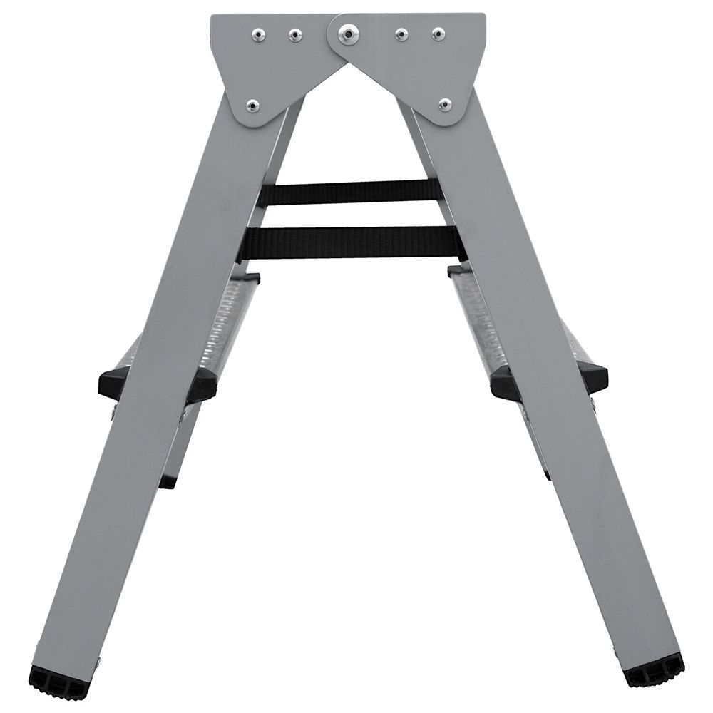Стремянка стальная двухсторонняя 2х2 ступени, высота площадки 0,44м, алюминиевая площадка 35х16см, до 150кг, вес 2,8кг 