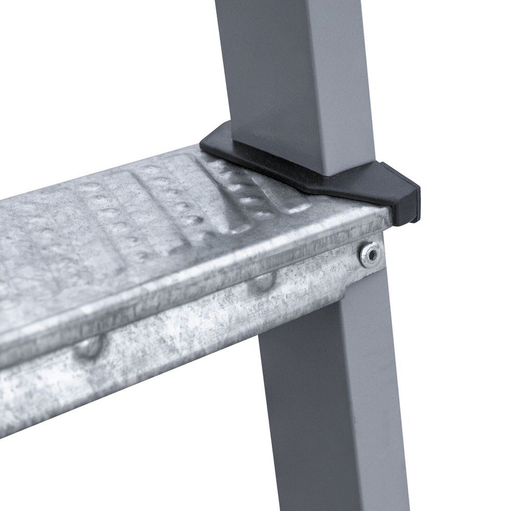 Стремянка стальная двухсторонняя 2х2 ступени, высота площадки 0,44м, алюминиевая площадка 35х16см, до 150кг, вес 2,8кг 