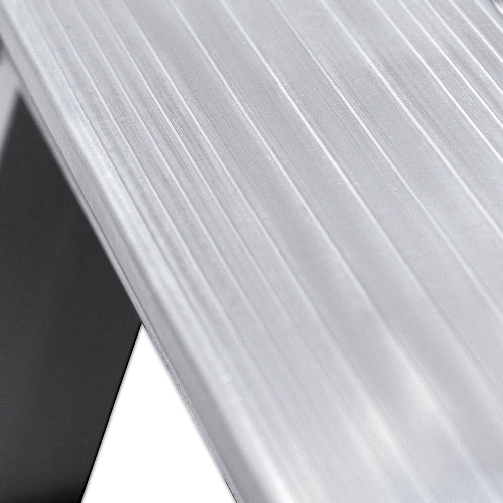 Стремянка стальная двухсторонняя 2х2 ступени, высота площадки 0,44м, алюминиевая площадка 35х16см, до 150кг, вес 2,8кг 