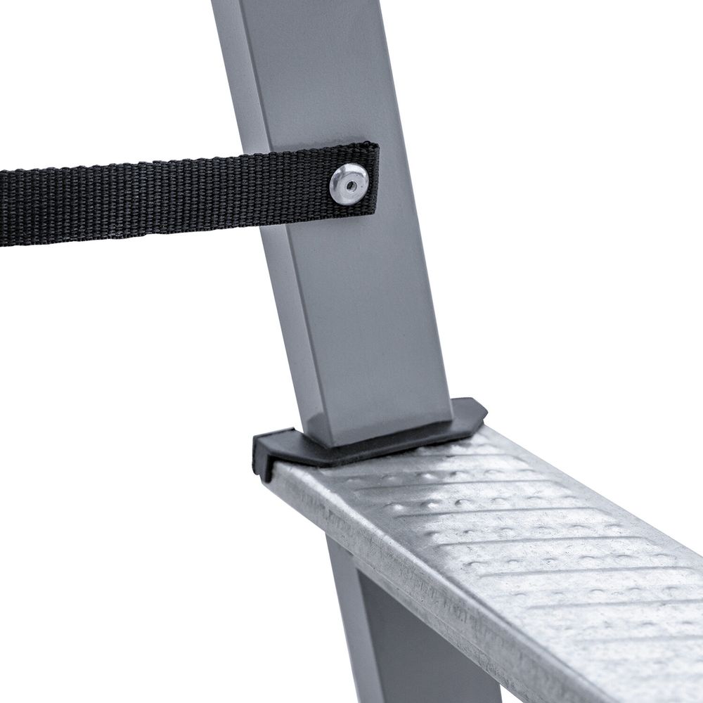 Стремянка стальная двухсторонняя 2х3 ступени, высота площадки 0,66м, алюминиевая площадка 35х16см, до 150кг, вес 4,2кг 