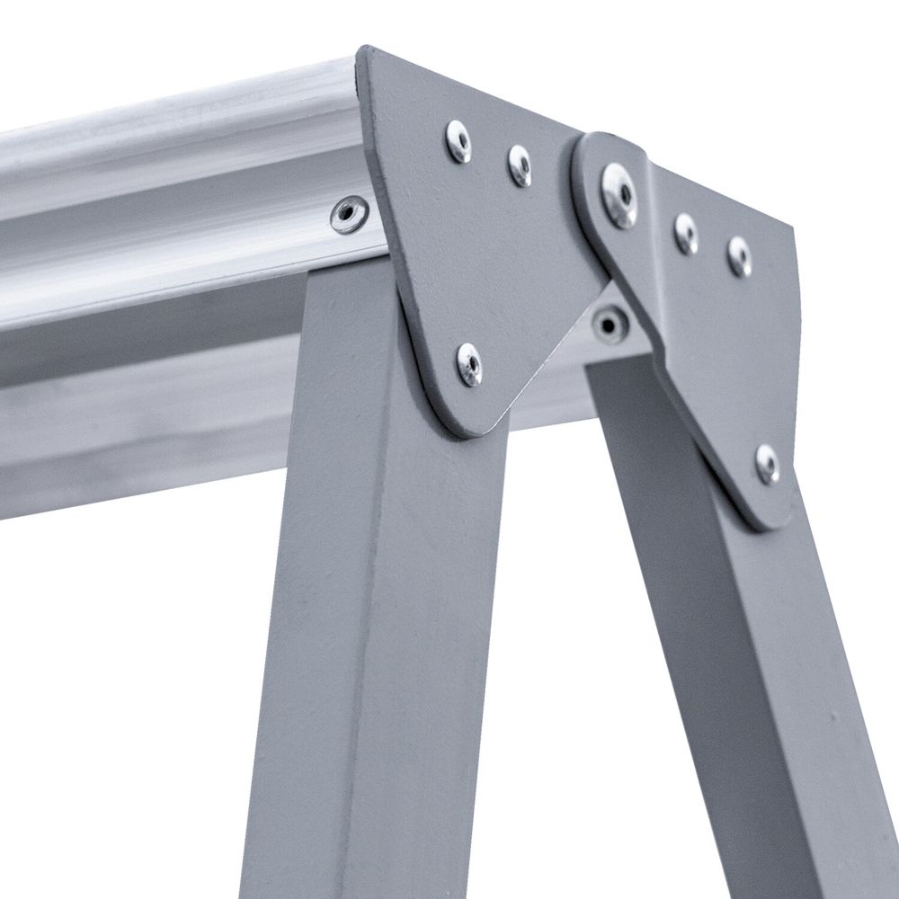 Стремянка стальная двухсторонняя 2х3 ступени, высота площадки 0,66м, алюминиевая площадка 35х16см, до 150кг, вес 4,2кг 