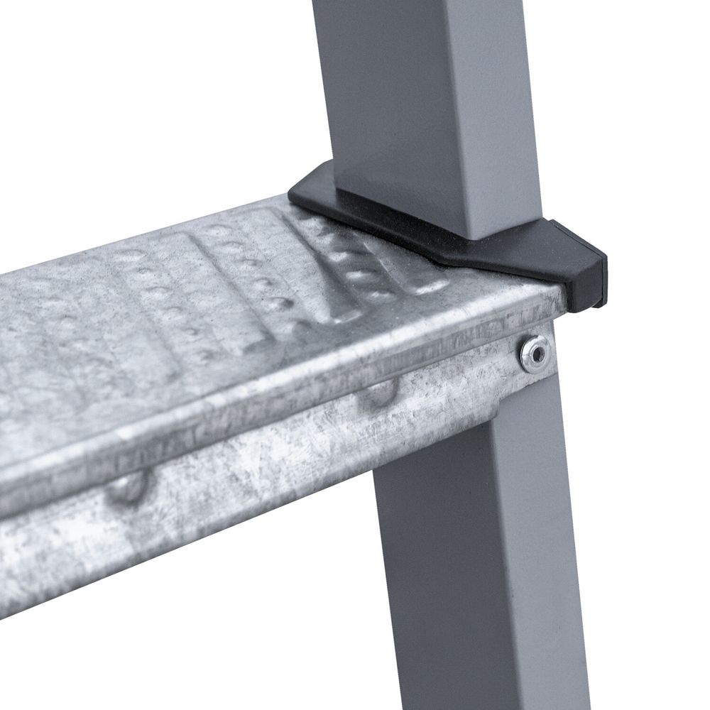 Стремянка стальная двухсторонняя 2х3 ступени, высота площадки 0,66м, алюминиевая площадка 35х16см, до 150кг, вес 4,2кг 