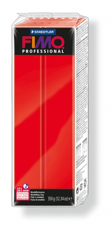 Fimo professional полимерная глина, запекаемая, уп. 350 г, цвет: чисто-красный