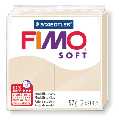 Fimo soft полимерная глина, запекаемая, 57 гр. цвет сахара