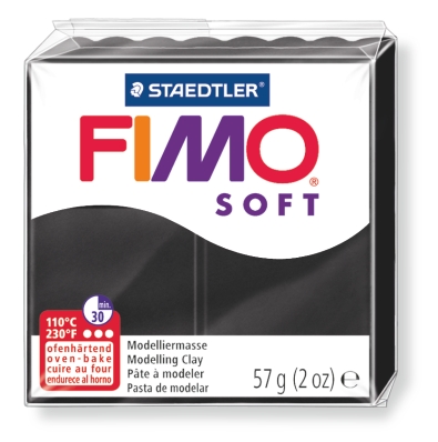 Fimo soft полимерная глина, запекаемая, 57 гр. цвет чёрный