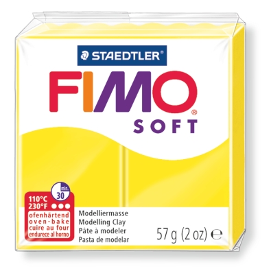 Fimo soft полимерная глина, запекаемая 57 гр. цвет лимонный