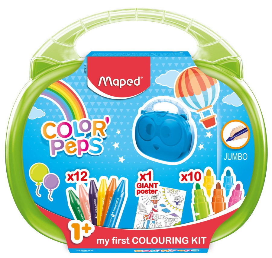 Набор для рисования MAPED COLOR PEP'S JUMBO (10 фломастеров+12мелков+раскраска)