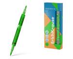 Двухсторонний текстмаркер ErichKrause  Visioline V-16 Brush Neon, цвет чернил зеленый 