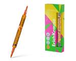 Двухсторонний текстмаркер ErichKrause  Visioline V-16 Brush Neon, цвет чернил оранжевый 