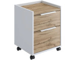 Тумба мобильная Комус Мебель К-Loft 434х400х555 дуб натуральный/белый
