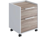 Тумба мобильная Комус Мебель К-Loft 434х400х555 дуб сонома темный/белый