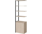 Полустеллаж для документов K-Loft с нижней дверцей 645х400х2105 дуб скандинавский/черный