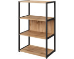 Стеллаж для документов K-Loft открытый 670х400х1068 дуб натуральный/черный