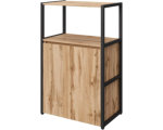 Стеллаж для документов K-Loft с нижней дверцей 670х400х1068 дуб натуральный/черный