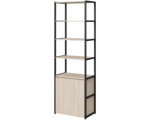 Стеллаж для документов K-Loft с нижней дверцей 670х400х2105 дуб скандинавский/черный