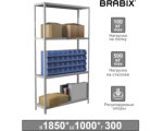 Стеллаж металлический BRABIX "MS Plus-185/30-4", 1850х1000х300 мм, 4 полки, регулируемые опоры